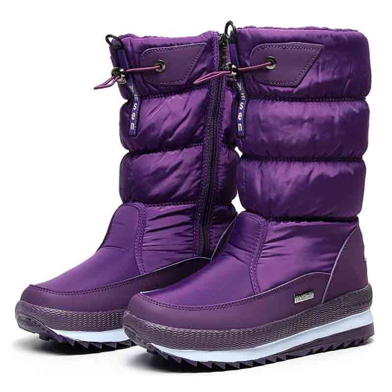 SnowGlam™ - Halkfria och Vattentäta Snöstövlar med Fuskpäls